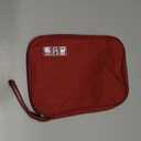 SELLYFELLY Travel Electronics Organizer Portable Cable Organizer Bag for Storage Electronic Accessories Case for Cord,Phone,Charger,Flash Drive (Wine Red)