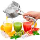 Fruit Juice Squeezer Handheld Aluminum Alloy - Manual Juicer Hand Press, Non-Slip Ergonomic Handle, Easy to Use & Clean, 0.6 L Capacity - Great Bar Juicer for Citrus, Pomegranate, and Other Fruits