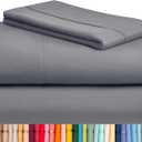 LuxClub Twin Sheets - Soft Kids Bed Sheet for Boys and Girls, 4 PC Deep Pockets 18" Eco Friendly Wrinkle Free Machine Washable Hotel Bedding Silky Soft- Light Grey