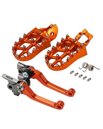 JFG Racing CNC Dirt Bike Foot Pegs Rest And Pedal - Footpegs & Clutch Lever For 125/150/250 SX, 250/350/450 SX-F, 250/350/450 XC-F, 250/450 EXC-F, 250/300 XC-W