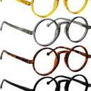 BLUELESS Oversize Reading Glasses Men Metalless Screwless Spring Hinges 4 Pack Readers for Wide Face (4pcs-mix-r2140)