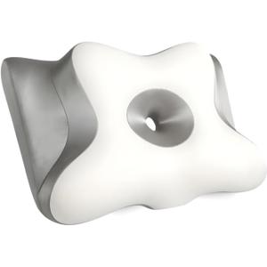 Ergonomic Cervical Neck Pillow for Neck Pain Relief, Side Sleeper Pillow, Orthopedic Pillow, Sleep Apnea Pillow, Cooling Cervical Neck Pillow, Butterfly Contour Pillow with Silk Cover & Travel Bag