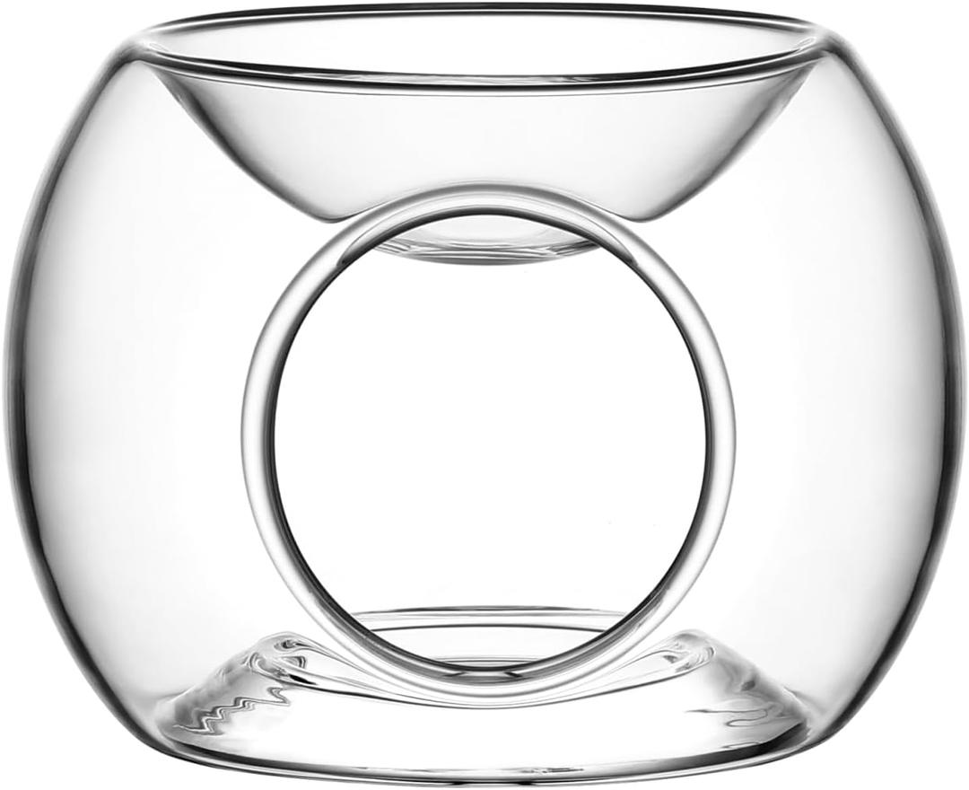 Clear Candle Holder, Glass Tealight Holder Essential Wax Melts Burner Oil Diffuser Furnace Essential Oil Burner for Home Christmas