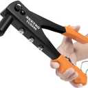 BEETRO Heavy Duty Hand Riveter, Rivet Gun, 3/32"-1/8"-5/32"-3/16", 4 Nosepieces Set Includes 100pcs Rivets, Durable and Suitable for Metal, Plastic and Leather