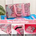 American Mahjong Tile Set with Pink Printed Carrying Bag, 166 Blue Tiles, 4 All-in-One Color Racks/Pushers, Mah Jongg Sets, Mahjong Game Set for Travel, Christmas, Birthday Gifts, 10.16 x 22.86 x 50.8 cm