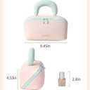 Detola Travel Makeup Bag, Cosmetic Bags for Women Lay Flat Makeup Bag with Compartments and Handle Waterproof Toiletry Bag Wide Open Portable Pouch Travel Essentials Gifts for Women, Pink