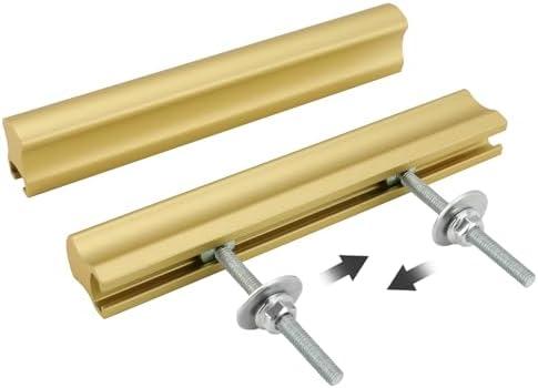 Peaha 10 Pack Adjustable Drawer Pulls Matte Gold Cabinet Handles 1in to 4in Hole Centers