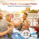 Lazyshine Plastic Champagne Flutes Gold Rim Disposable Wine Glasses - 40 Pack 4.5 Oz Mimosa Glasses Bulk Cocktail Cups for Party Supplies Wedding Bride Bar Women's Day, Copas De Plastico Para Brindis, Pack of 1
