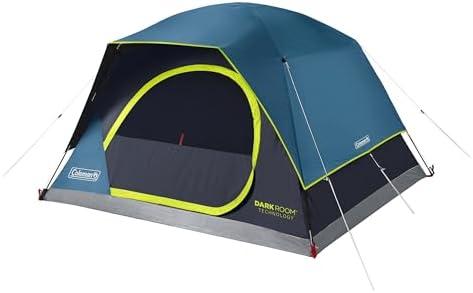 Coleman 4 Person Skydome Dark Room Tent with Rainfly, 5 Minute Setup, Blocks 90% of Sunlight, 20% More Headroom Than Traditional Tents