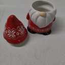Bico Red Christmas Gnome 11 inch Air Tight Cookie Jar, Handpainted, Dishwasher Safe, Holiday Accent for Kitchen Counter