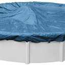Robelle 18 ft Heavy Duty Blue Winter Pool Cover for Above Ground Pools, 4 ft Overlap (22 ft Cover Size), Solid 8 x 8 Scrim, 2.36 oz/yd2, Style: 3518-4