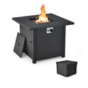 Goplus 32-Inches W Black Steel Rectangle Tabletop Natural gas Fire table