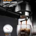 SHARDOR 20-Bar Espresso Machine for Home Barista, Espresso Coffee Maker with Temp Display, Built-In Steam Wand for Latte & Cappuccino, Stainless Steel, 1350W, 60oz Water Reservoir