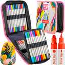 ARTISTRO 48 Colors Acrylic Paint Pens, Dual Tip Art Set (Fine 1mm + Dot 5mm) for Fabric, Canvas, Rock, Glass, Wood, Paper, DIY, for Kids and Adults