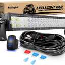 Nilight 22Inch 120W Spot Flood Combo Led Light Bar Off Road Driving Lights Boat Lights Fog Light 12V On/Off 5 Pin Rocker Switch Power 16AWG Wiring Harness Kit-1 Lead for Trucks