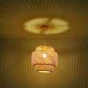 Bamboo Pendant Light - Boho Basket Chandelier Handmade Woven Pendant Light, Natural Wicker Rattan Hanging Chandelier for Kitchen Island Dining Room Living Room Porch