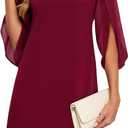 oten Women's 2026 Flutter Sleeve Cocktail Dress Crew Neck Chiffon Formal Wedding Guest Party Short Dresses Size S