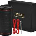 Steering Wheel Cover Universal 15 Inch with Top Genuine Leather, Anti-Slip Design, Soft Padding, Stitch on Wrap (red line)