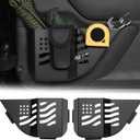 Benlari Metal Front Storage Pocket Fit for Wrangler JK, Upgrade Door Side Insert Storage Organizer Box Compatible with 2007-2018 Jeep Wrangler JK JKU 2/4 Door (2pcs, Black) Insert Cup Holder