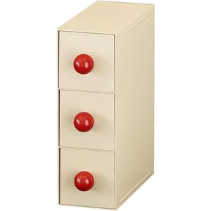 Stackable drawer with 3 Drawers, Bathroom Storage Organization, Makeup Organizer for Nail Polishes, Liquid Foundation, Lipsticks, Powder Puff, Beige