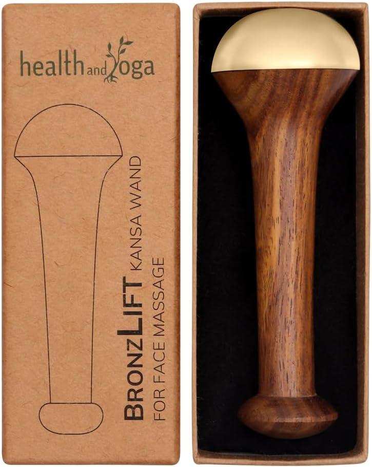 HealthAndYoga BronzLift Kansa Face Massager and Kumkumadi Face Oil Trial Vial - Kansa Wand Ayurveda Benefits of Bronze - Skin Lustre (Single Dome)