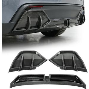3 PCS Rear Bumper Lip Diffuser for Tesla Model Y Juniper 2026 2025 | Gloss Carbon Fiber Rear Lower Bumper Lip Diffuser(Not Fit Performance)