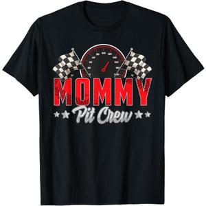 Race Car Birthday Party Racing Family Mommy Pit Crew T-Shirt, M