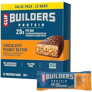 CLIF BUILDERS Protein Bars - Chocolate Peanut Butter Flavor - 20g Plant Based Protein - Gluten Free - Non-GMO - Low Glycemic - No Artificial Sweeteners - Value Pack, 2.4 oz. (12 Count) Pack of 4

, Best By: 

28 JUN 2026