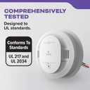 Kidde Smoke and Carbon Monoxide Detector, Hardwired with 10-Year Battery Backup, Voice Alerts, LED Status Lights, Interconnected, 85 dB Alarm, 5 inches, 30CUA10-V, 1 Pack