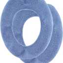 Soft Toilet Seat Cover - Plush & Thick Fabric Toilet Seat Warmer for Round & Elongated 14x18" Toilet Seats - Reusable, Machine-Washable, Easy-Install -Gift-Ready Packaging- Infinity Blue