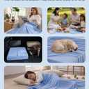 Cooling Blanket for Hot Sleepers - Summer Blanket Thin Lightweight for Bed, Q-Max>0.4, Breathable, Double-Sided, Absorbs Heat to Keep Body Cool from Night Sweats, 90"x90" Queen Size, Blue