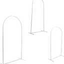 Metal Arch Backdrop Stand Set of 3, White Wedding Balloon Arch Stand, 7.2FT/6.6FT/5.9FT Arched Backdrop Frame for Birthday Party Graduation Ceremony Decoration
