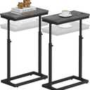 TUTOTAK End Table, Side Table, Tall Couch Table, Sofa Table, Living Room, Bedroom, Grey TB01BY0832