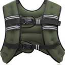 ZELUS Weighted Vest, 6lb/8lb/12lb/16lb/20lb/25lb/30lb Weight Vest with Reflective Stripe for Workout, Strength Training, Running, Fitness, Muscle Building, Weight Loss, Weightlifting (Green)