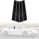 BASIKER Door Pillar Post Trim Compatible with 2017-2022 Porsche Panamer.a Window Pillar Glossy Black PC Stickers Cover Molding Accessories