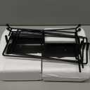 MALACASA 3 Tier Serving Tray, Porcelain Tiered Serving Trays Platters, 12 Inch Serving Stand with Platters,Black Dessert Stand with Collapsible Sturdier Metal Rack,Series PLAT