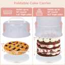 Foldable Cake Carrier, Holds up to 10in Round and 8.5in High Cake, with Lid and Handle