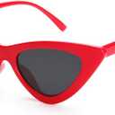 livho Retro Vintage Narrow Cat Eye Sunglasses for Women Clout Goggles Plastic Frame