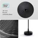 Home Zone Living 40lb Round Fillable Patio Umbrella Base Stand, 18in, Pole Holder, Water, Sand, Fits Poles Up to 1.9in(48mm) Diameter, UV Resistant, Lawn, Deck, Backyard, Garden, Spa, Pool, USA-Based