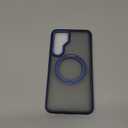 Zalinbo for Samsung Galaxy S25 Plus Case with 360°Rotatable Magnetic Ring Stand Compatible with Mag-Safe Military Protection Shockproof Matte Translucent Phone Cases for Galaxy S25+,Blue