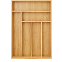 Juvale Silverware Organizer Tray - Brown Bamboo, 6-Slot, 14.5 x 10.25 x 1.75 in - Utensil Drawer Organizer & Cutlery Tray for Kitchen & Desk Use slide