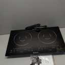 2 Burner Electric Cooktop 110v, 2000W Electric Stove Top Countertop & Built-in, Plug-in Electrics Cooktop 24 Inch, 8 Power Levels & 8 Functions, Touch Control, Safety Lock, Timer, Karienvir, 24 inch black 2 burner