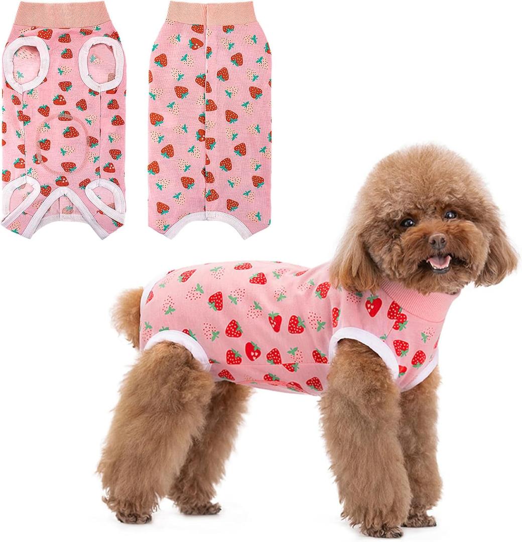 Coppthinktu Recovery Suit for Dogs After Surgery, Dog Onesie Surgery Recovery Suit for Female Spay, Soft Male Surgical Pajamas Bodysuits for Small Medium Puppy to Anti Licking Dog Cone Alternative (Large)