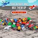 POPULAR PLAYTHINGS Magnetic Vehicles for Toddlers 1-3, Mix or Match Car Toys, 21 Piece Gift for Kids - Vehicles Orange, Standard