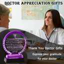 Doctor Appreciation Gifts for Women Men - Crystal Plaque Keepsakes with Light Base - Best Thank You Doctors Gift for Doctors' Day Birthday Christmas Thanksgiving Grateful Dr. Decor For Female Friend