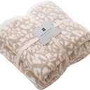 MH MYLUNE HOME Ultra Soft Leopard Throw Blanket (50x60 inches) Khaki Microfiber Blankets Plush Warm Reversible Cheetah Blanket Leopard Pattern Throw for Couch Bed Sofa, Khaki, 50"x60", 410GSM