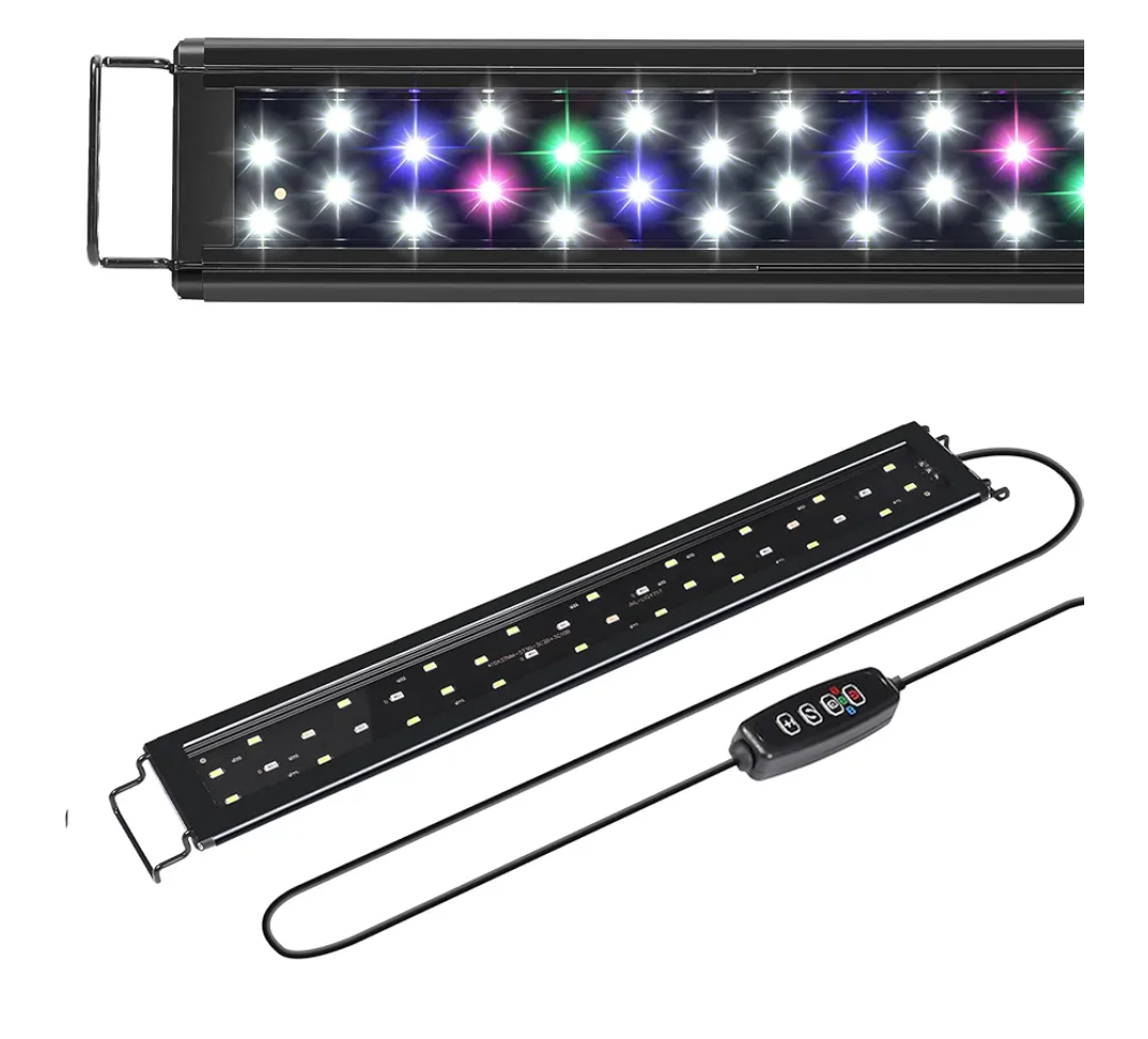 AQUANEAT LED Aquarium Light for 18 to 24 Inch Fish Tank, Auto On Off with Timer, Full Spectrum, Adjustable Brightness, Daylight Moonlight Mode, for Fresh Water Low-to-Mid Light Plants