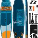 1134"6" Extra Wide Inflatable Stand Up Paddle Board, Sup Board with Removable Fins, Backpack, Floating Paddle, Safety Leash, Floating Phone Case for Adults & Youth of All Skill Levels