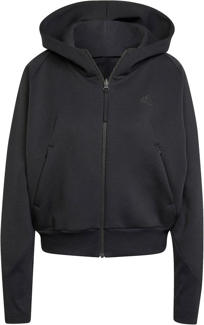 adidas womens Z.n.e. Full-zip Hoodie (XX-Small, Black)