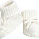 Hadetoto Baby Booties Newborn First Walkers Cozy Shoes Warm Knit Soft Booties for Toddler Infant Boy Girl, Size: 0-3M